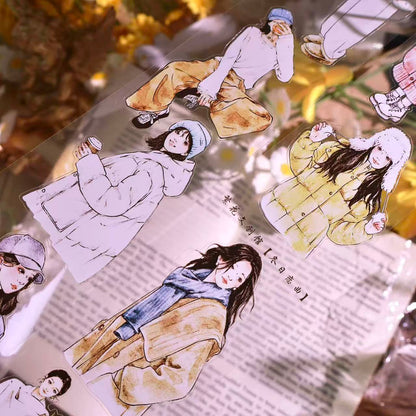 5.5cm*100cm Winter Love Melody Girl Tape