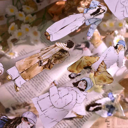 5.5cm*100cm Winter Love Melody Girl Tape