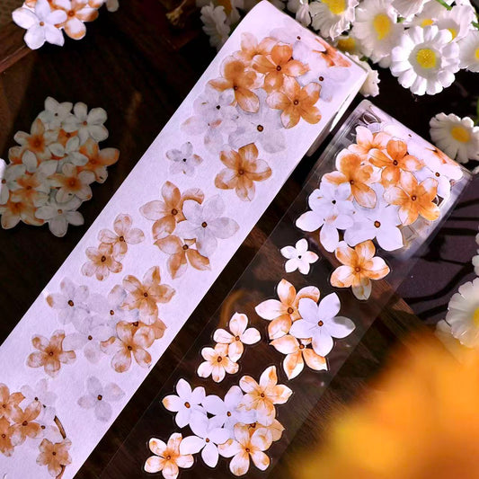 5cm*100cm Vintage Orange Red Floral Tape