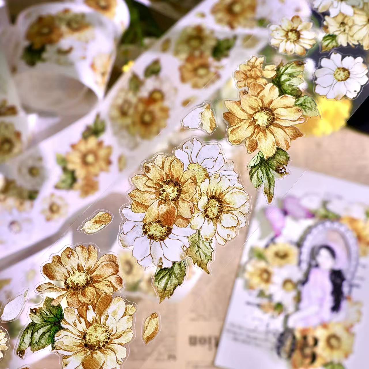 5cm*100cm Wild Yellow Chrysanthemum Tape