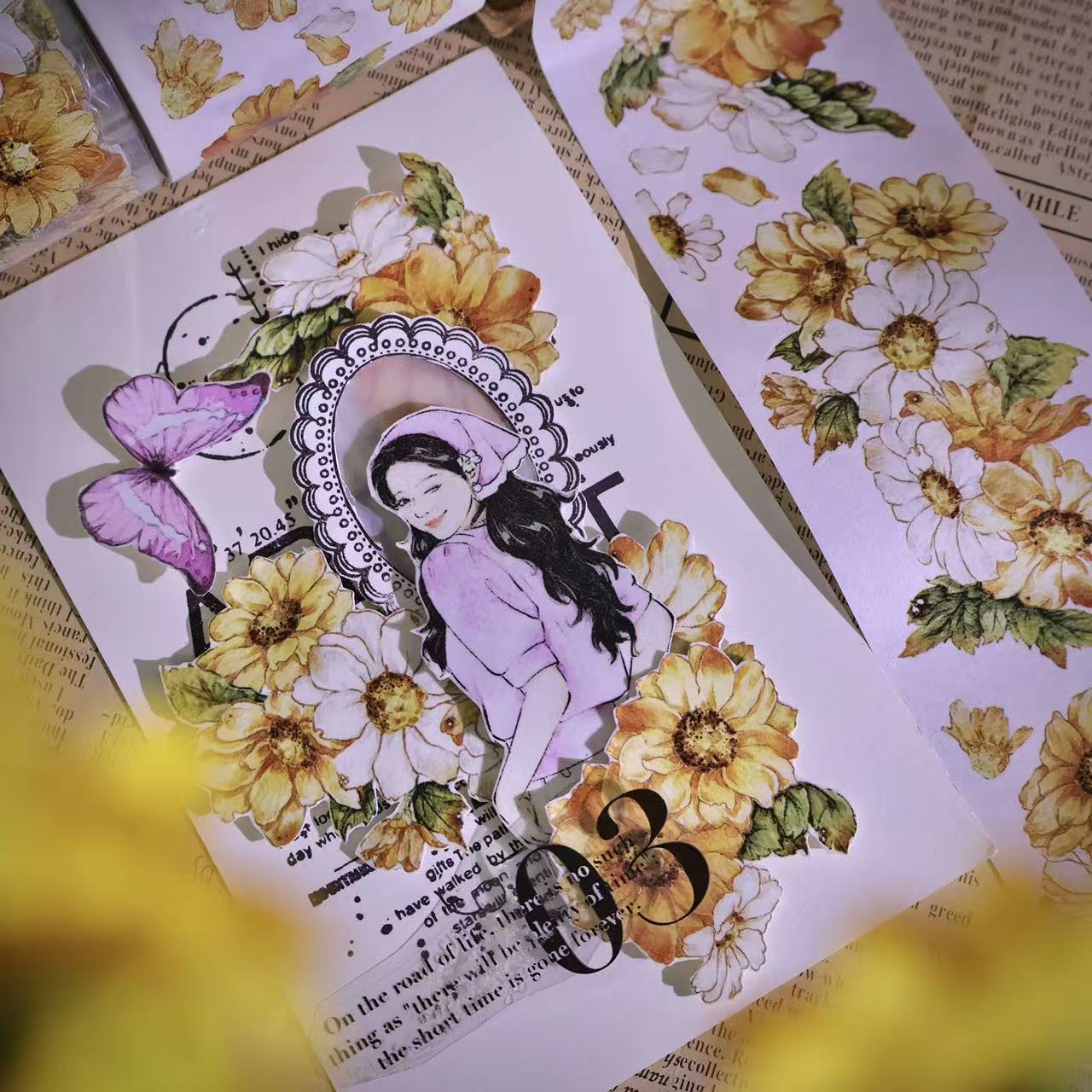 5cm*100cm Wild Yellow Chrysanthemum Tape