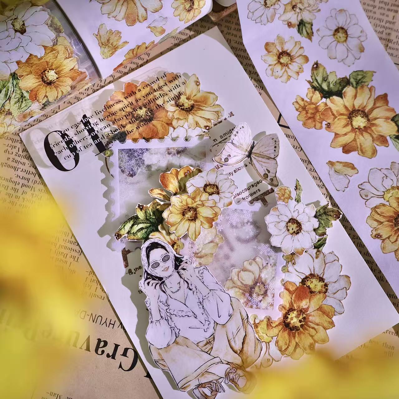 5cm*100cm Wild Yellow Chrysanthemum Tape