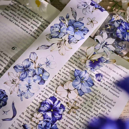 5.5cm*100cm Vintage Blue and White Floral Tape