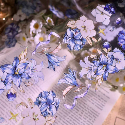 5.5cm*100cm Vintage Blue and White Floral Tape