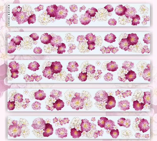 5.5cm*100cm Vintage Rose Red Floral Tape