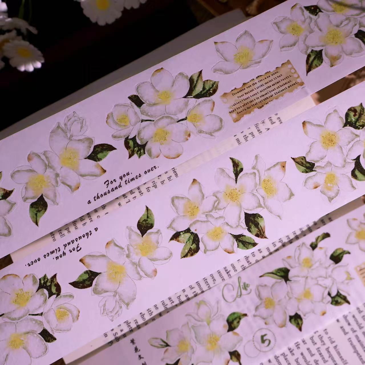 5cm*100cm Vintage White Floral Tape