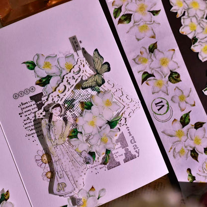 5cm*100cm Vintage White Floral Tape