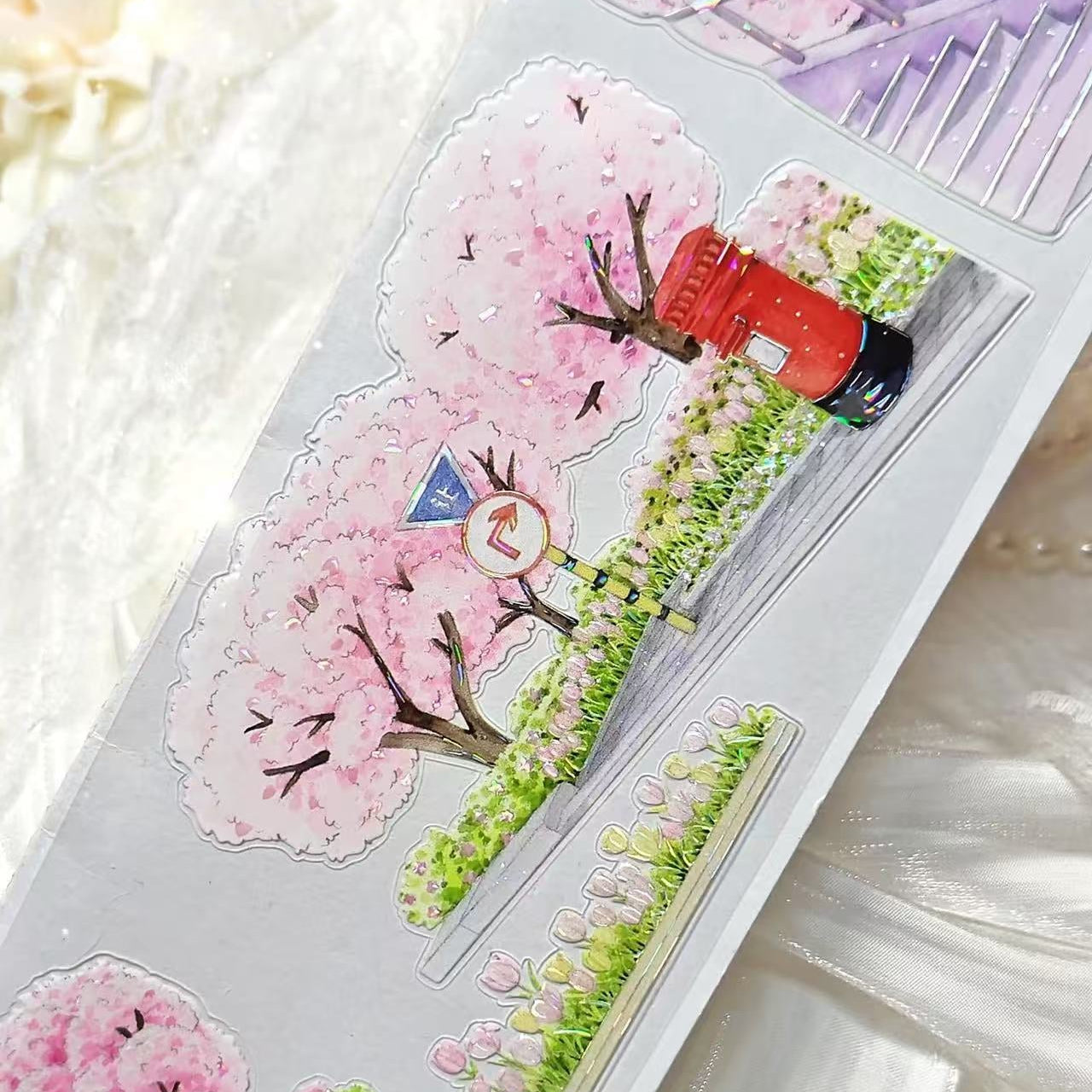 7cm*100cm Sunny Sakura Path Tape