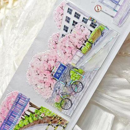 7cm*100cm Sunny Sakura Path Tape