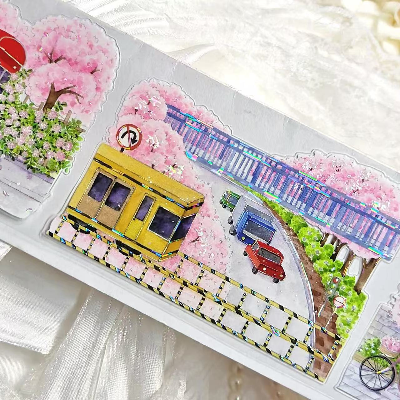 7cm*100cm Sunny Sakura Path Tape