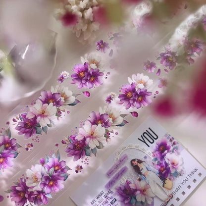 6cm*100cm Vintage Purple and White Floral  Tape