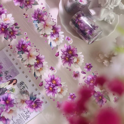6cm*100cm Vintage Purple and White Floral  Tape