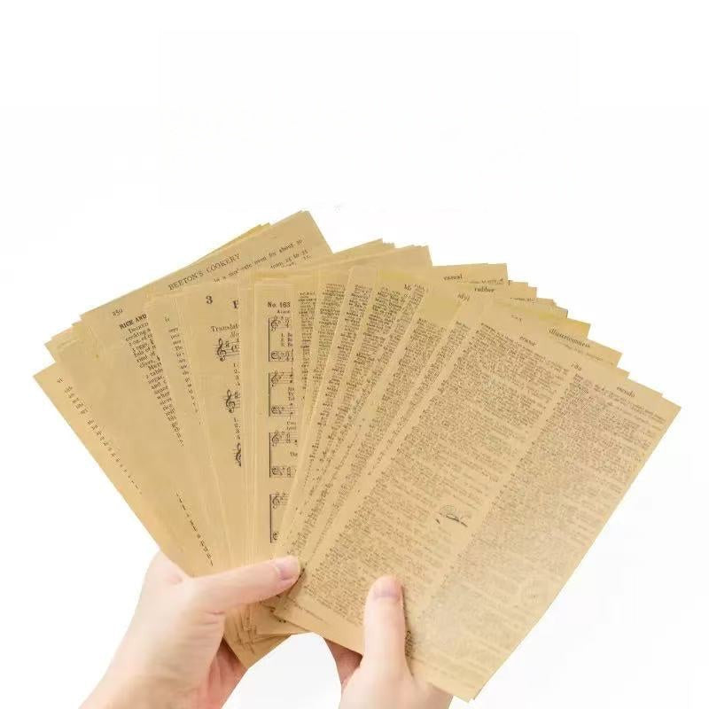 Old Book Vintage Scrapbook Paper 57PCS