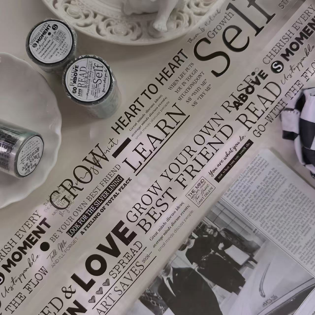 5cm*100cm Vintage English Magazine Tape