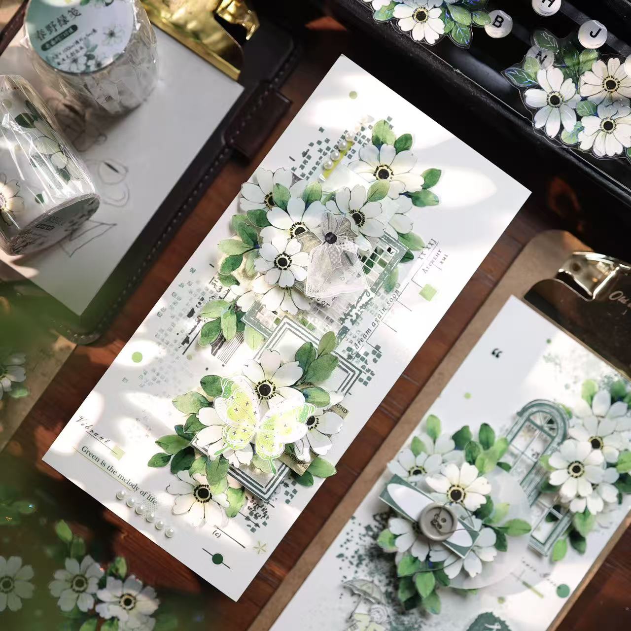5.5cm*100cm Spring Meadow Green Note Tape