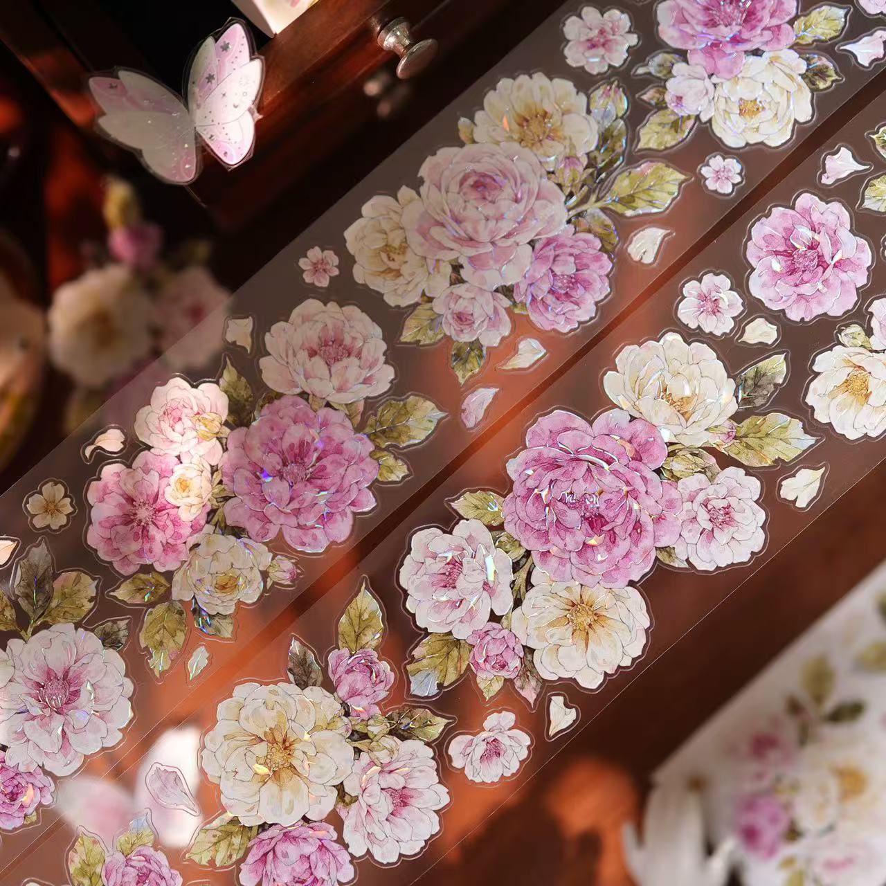 5.5cm*100cm Peach Mist White Fluff Tape
