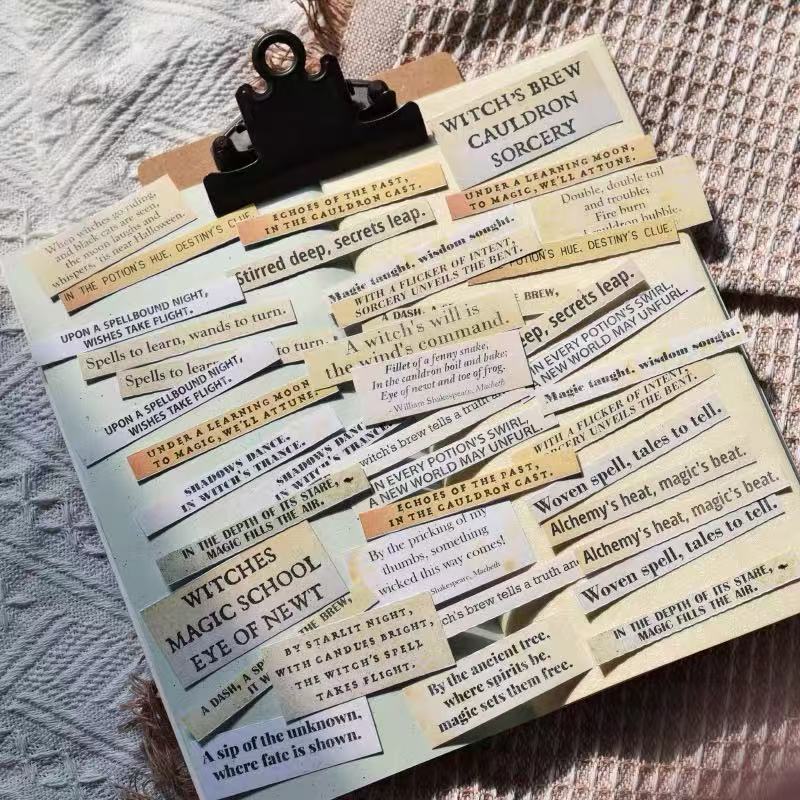 Witch’s Diary English Phrase Stickers