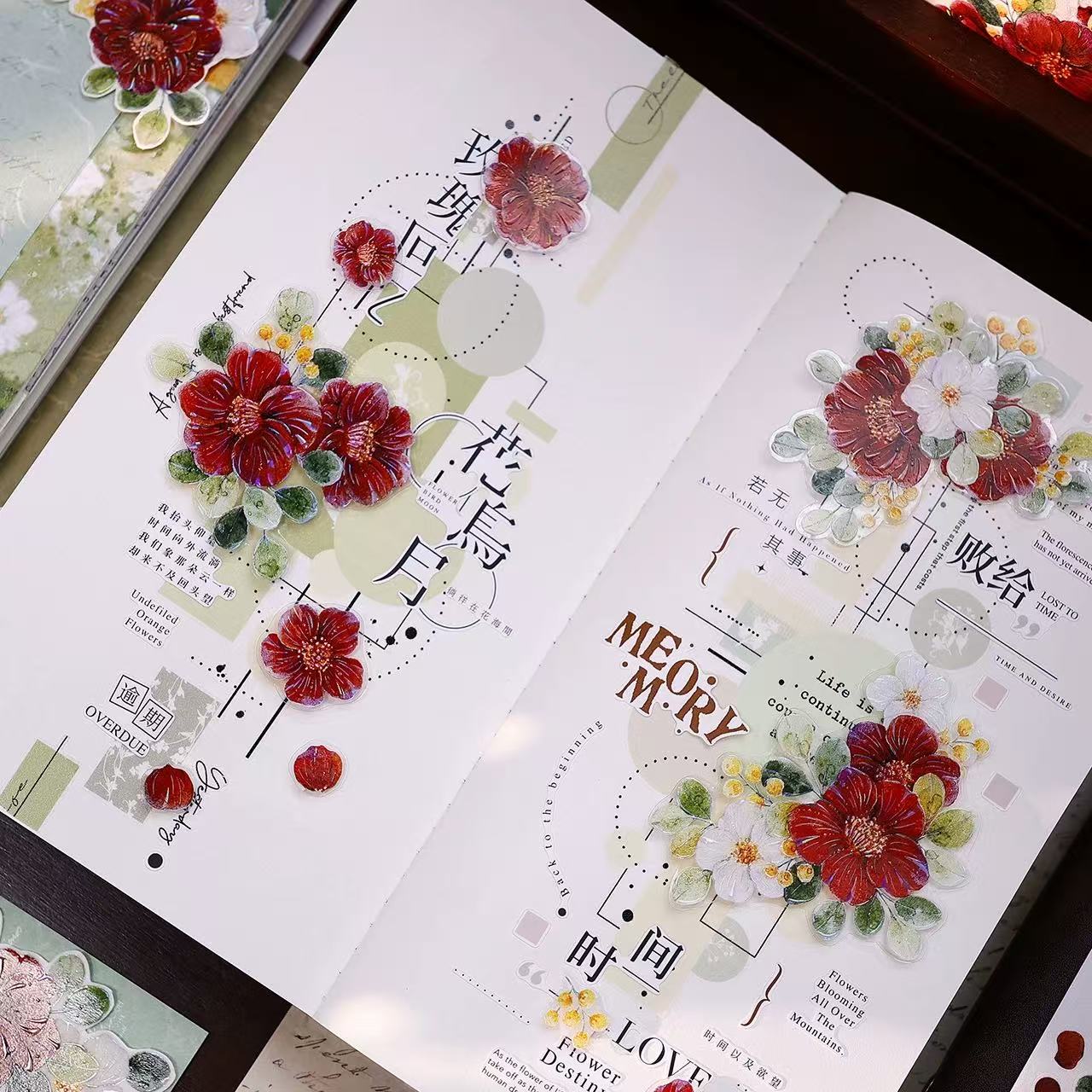 5.5cm*100cm Red-White Camellia Tape
