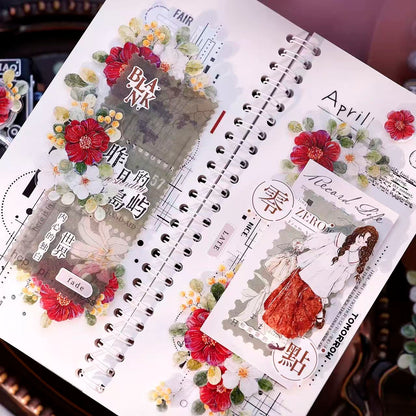 5.5cm*100cm Red-White Camellia Tape