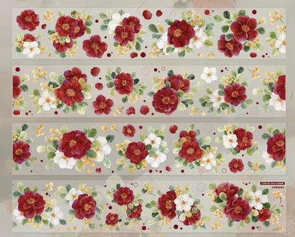 5.5cm*100cm Red-White Camellia Tape