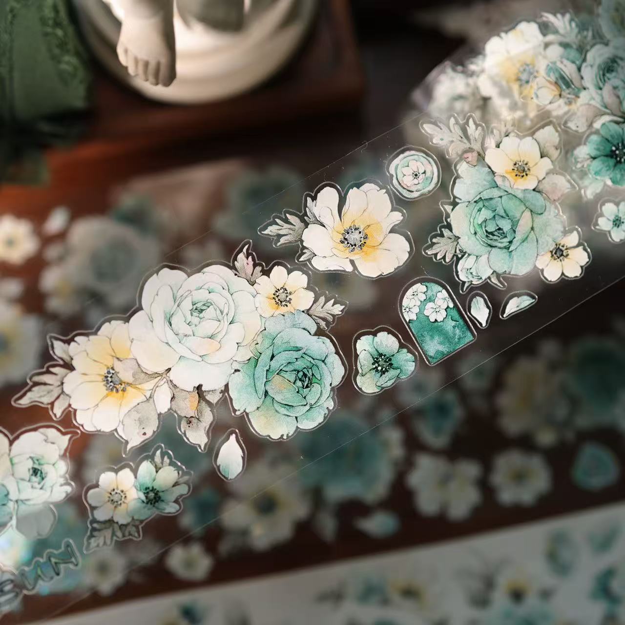 5.5cm*100cm Blue-Green Floral Tape