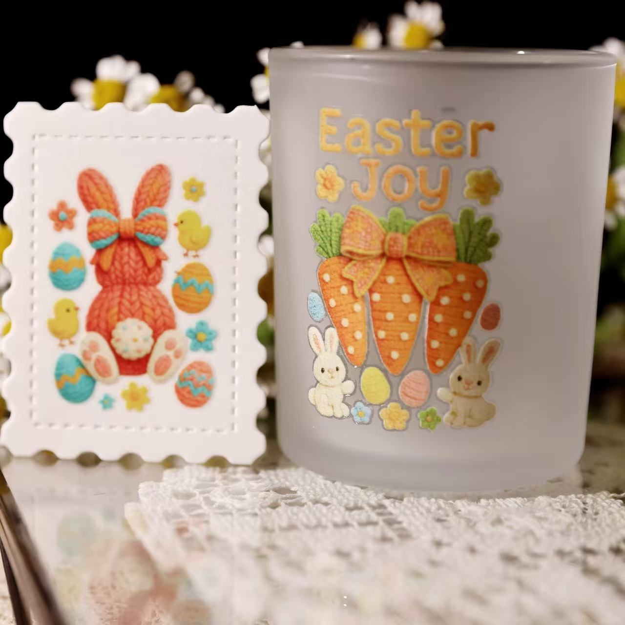 Yarn Easter Transfer Stickers