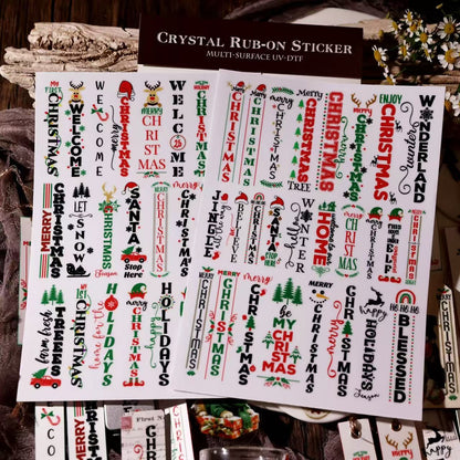 Christmas Text Transfer Stickers