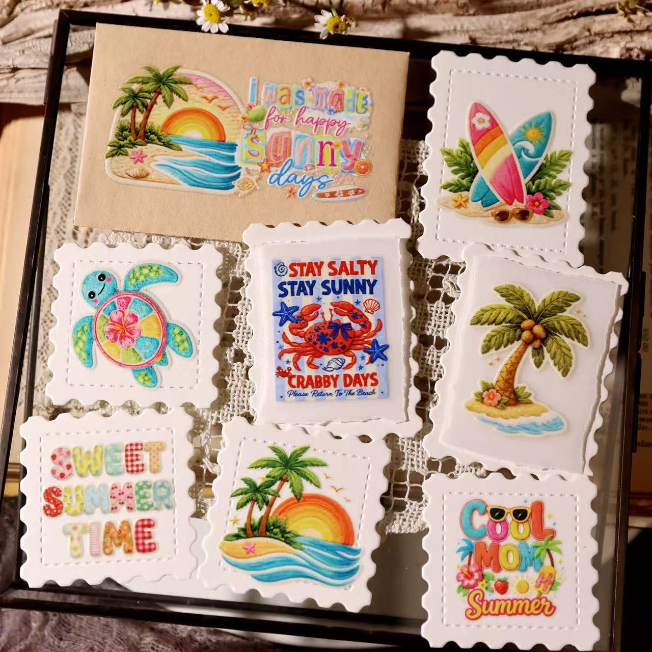 Embroidered Summer Transfer Stickers