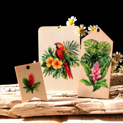 Tropical Parrot Transfer Stickers