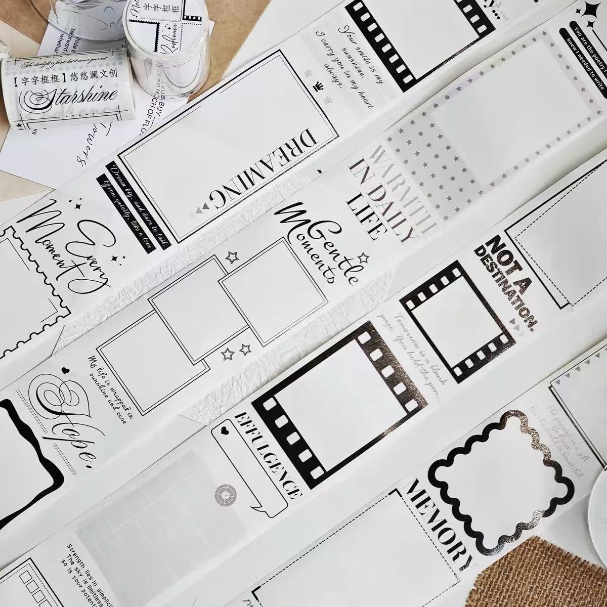 6cm*250cm Words and Frames Washi Tape