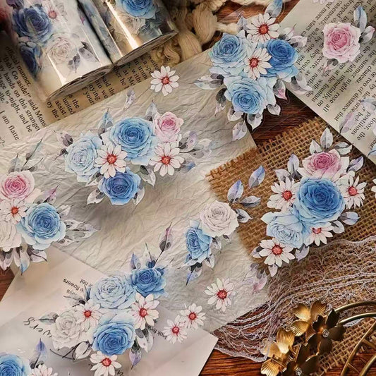 6cm*100cm Blue Rose Tape