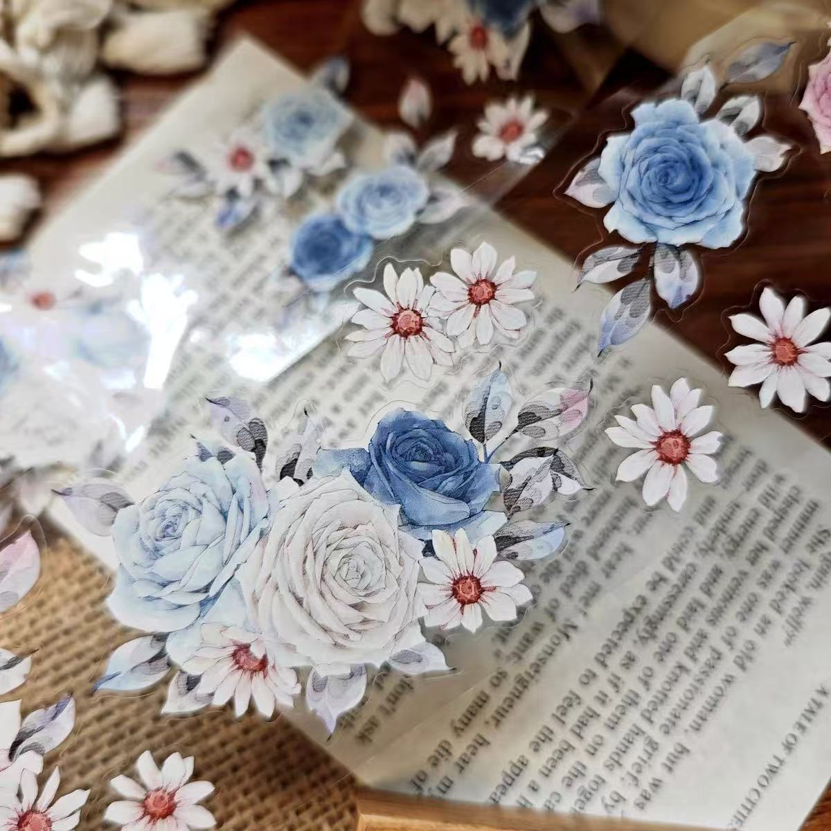 6cm*100cm Blue Rose Tape