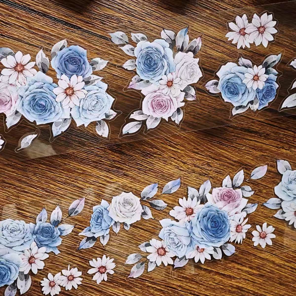 6cm*100cm Blue Rose Tape
