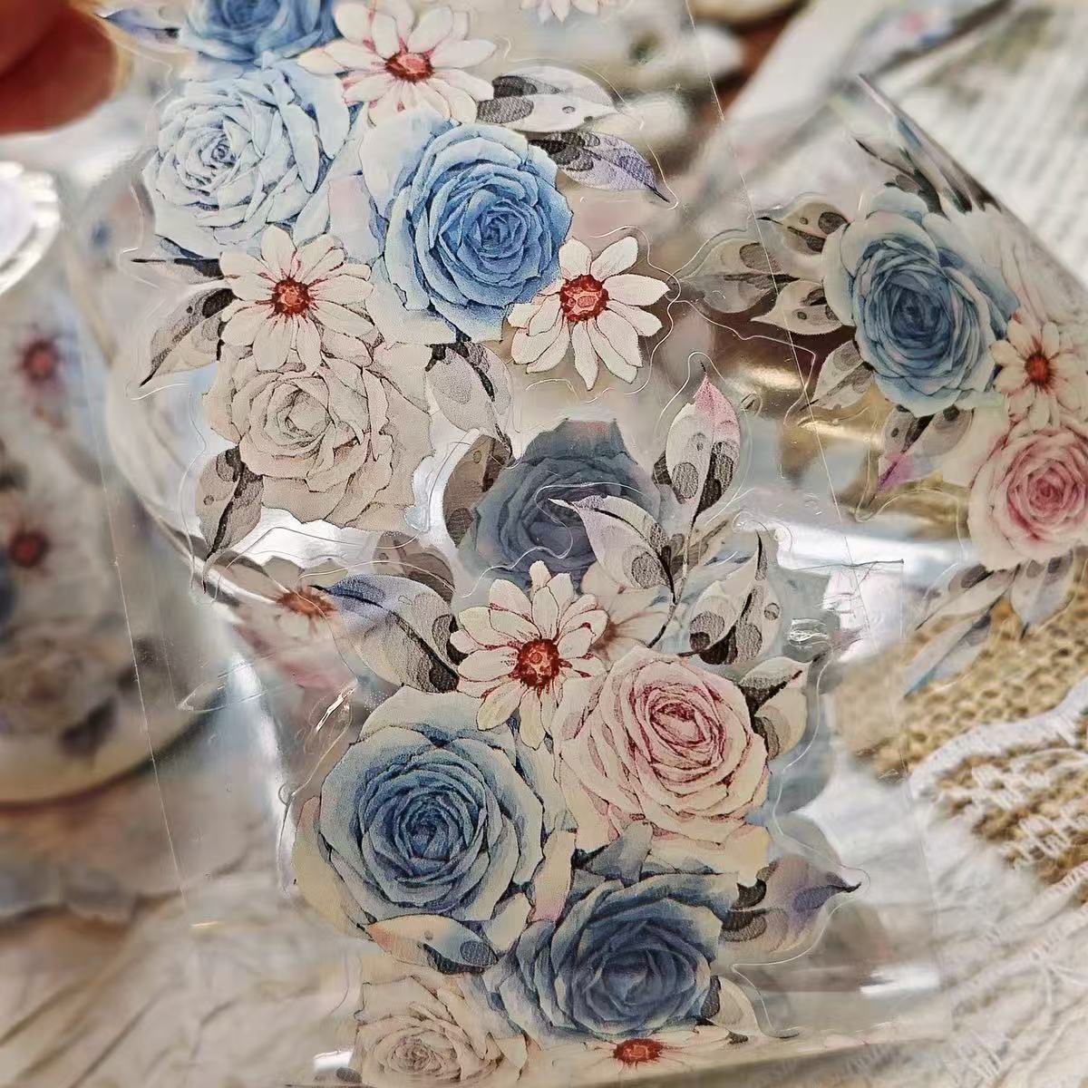 6cm*100cm Blue Rose Tape
