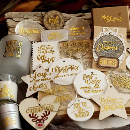 Christmas Gold Foil Transfer Stickers