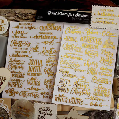 Christmas Gold Foil Transfer Stickers