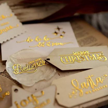 Christmas Gold Foil Transfer Stickers