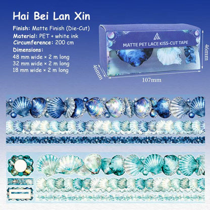 Seashell Blue Heart Tape Set
