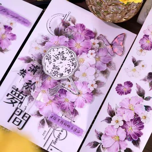 5.5cm*100 Vintage Purple Floral Tape
