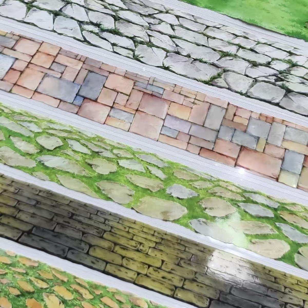 4cm*120cm Vintage Cobblestone Path Tape Collection