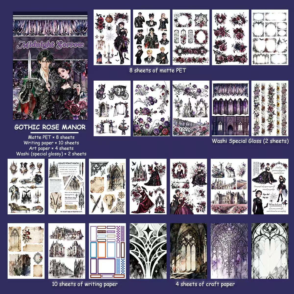 Gothic Rose Manor Sticker Book