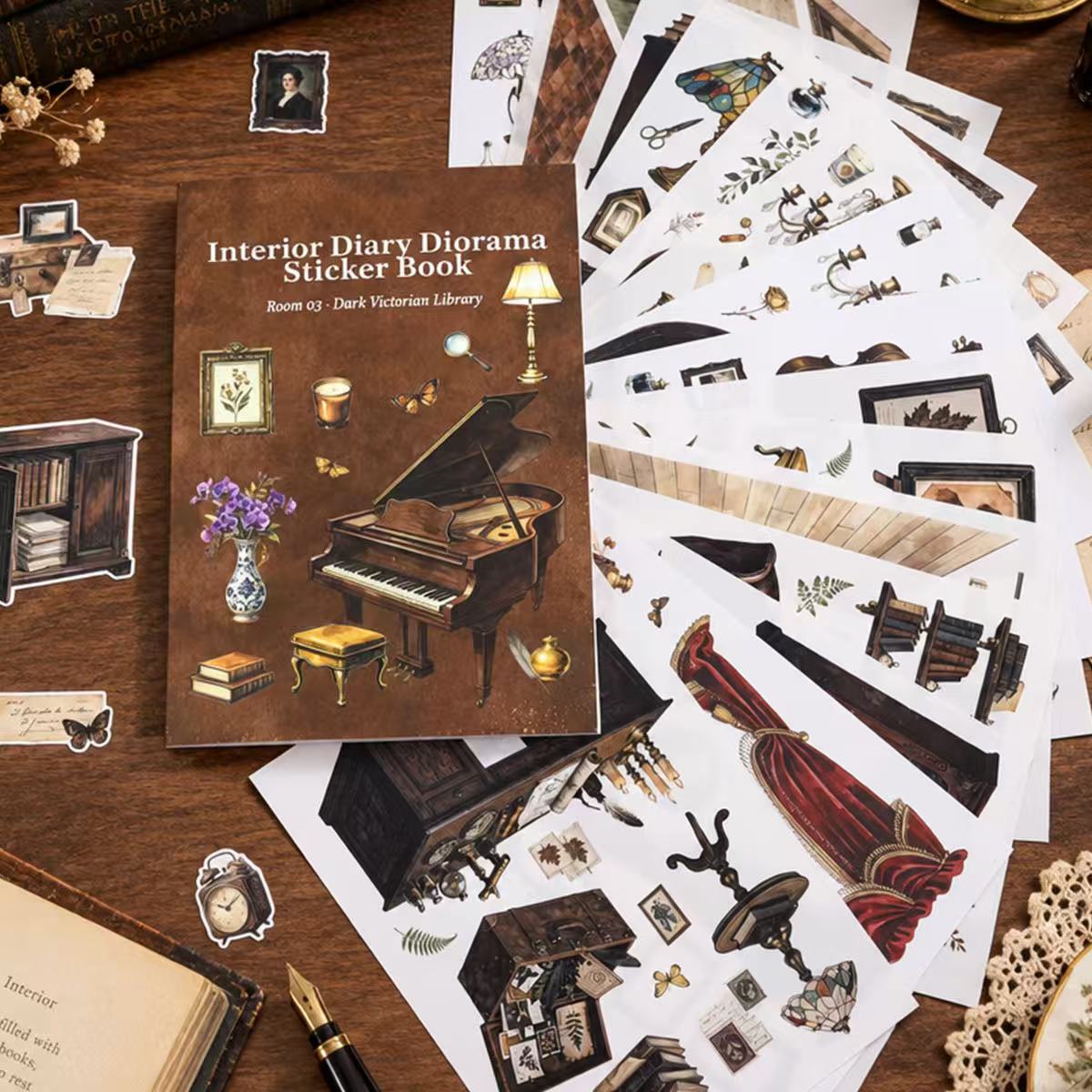 Dark Academia Study Sticker Book