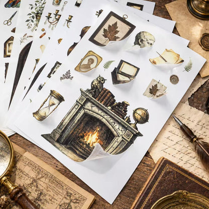 Dark Academia Study Sticker Book