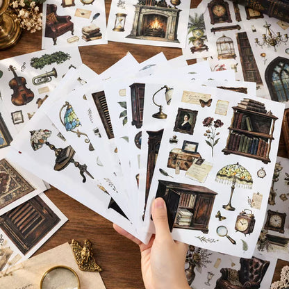 Dark Academia Study Sticker Book