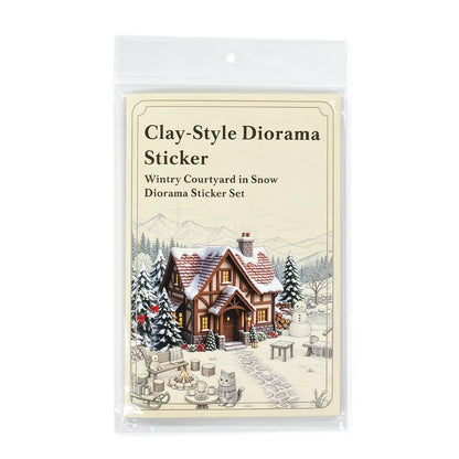 Winter Snow Courtyard Diorama Stickers