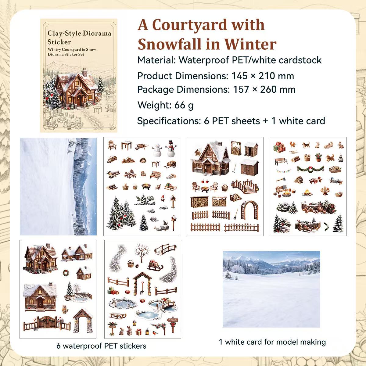 Clay-Style Diorama Stickers Collection