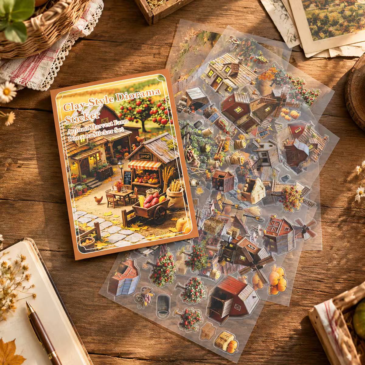 Autumu Harvest Farm Diorama Stickers