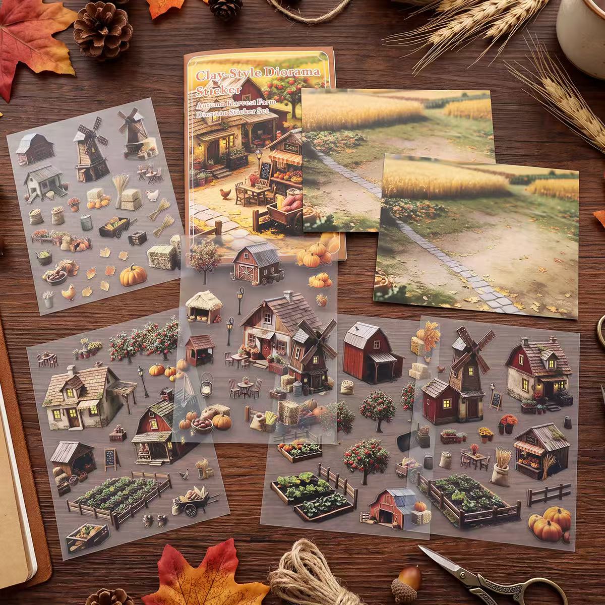 Autumu Harvest Farm Diorama Stickers