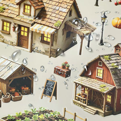 Autumu Harvest Farm Diorama Stickers