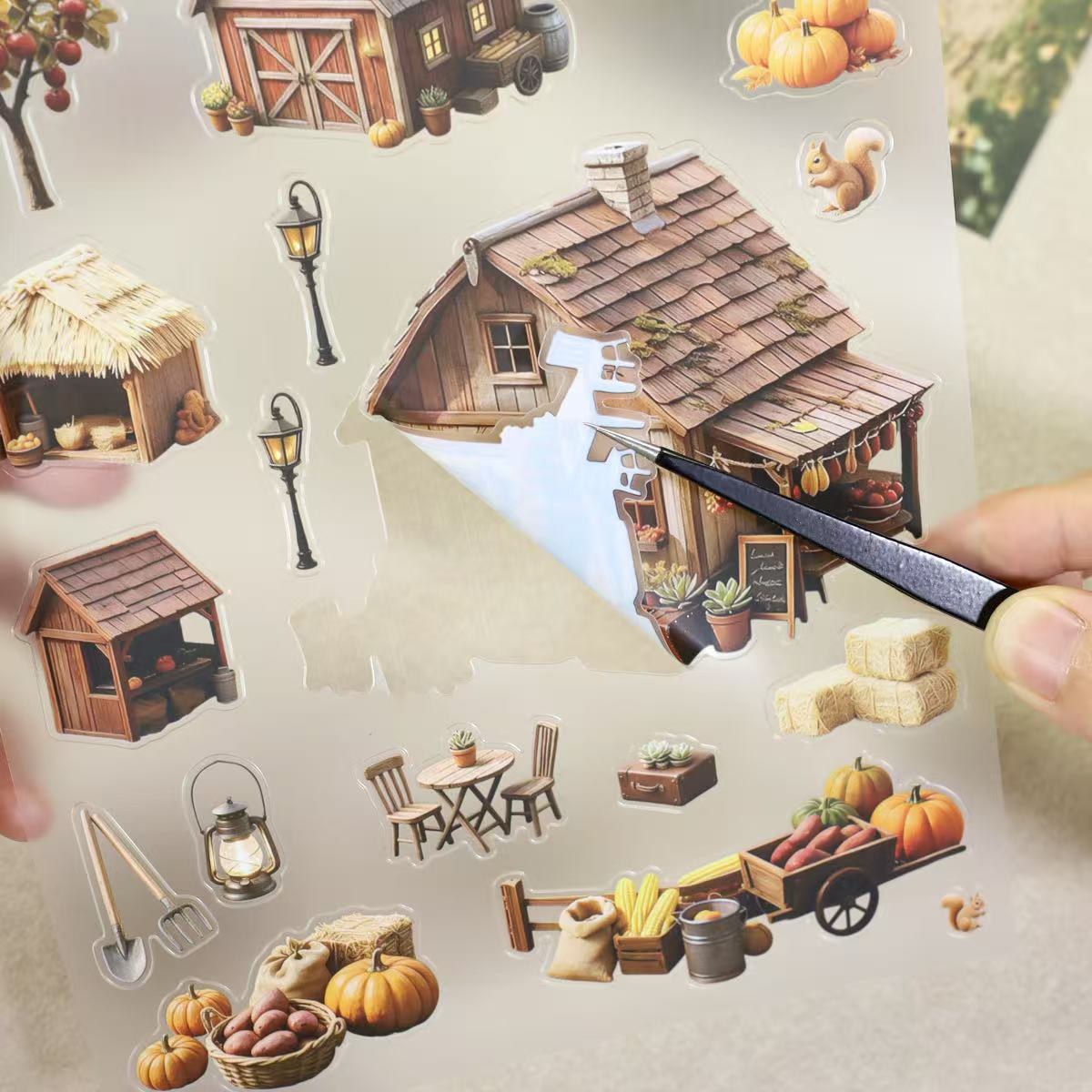 Autumu Harvest Farm Diorama Stickers